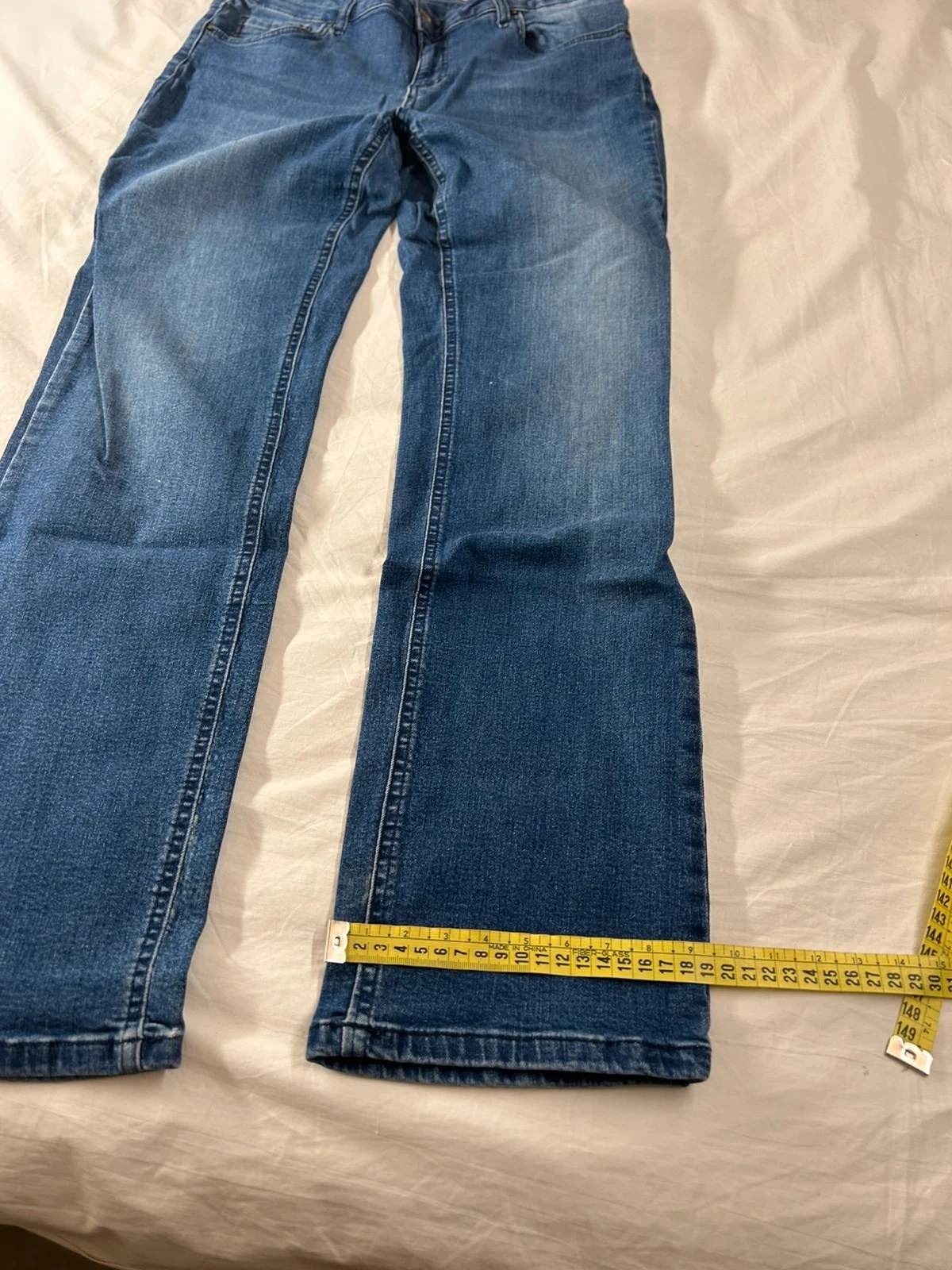 Uitlopende marineblauwe jeans vintage maat 42 – photo 7